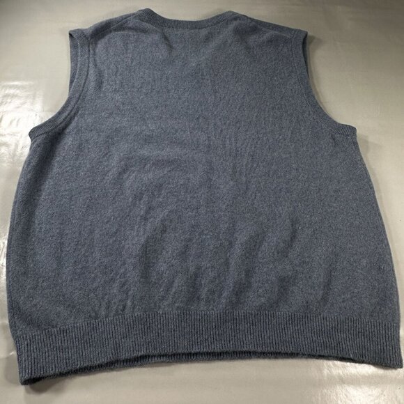 Joseph Lyman Cashmere Vest Sweater Mens V Neck Sleeveless Pullover Blue Soft - Picture 10 of 11